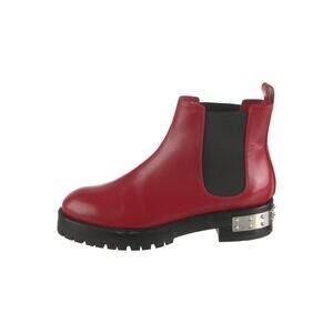 Alexander McQueen studded logo plaque red Chelsea boots size 39